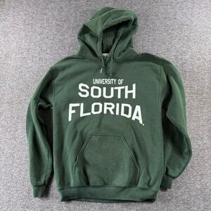 Vintage Womens University of South Florida Bulls Dark Green College Hoodie Sz S